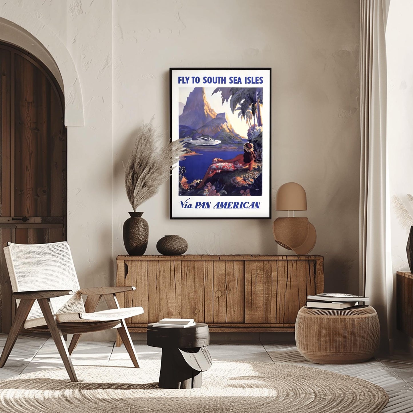 Vintage South Sea Isles Pan Am Poster | Pan American Travel Print | Retro Tropical (view 9)