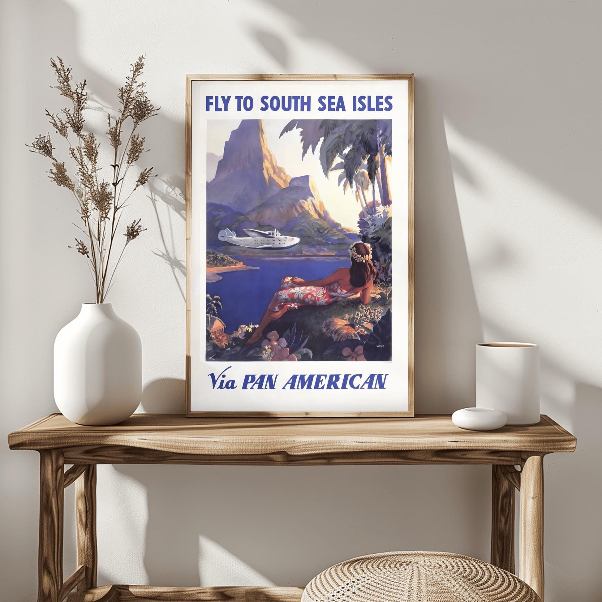 Vintage South Sea Isles Pan Am Poster | Pan American Travel Print | Retro Tropical (view 8)