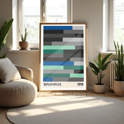 Poster Bauhaus 1919 Poster - Minimalist Abstract Bauhaus Print | Modernist Geometric Decor | Geometric Retro Print | Bauhaus Exhibition