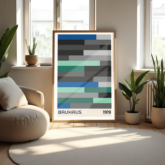 Poster Bauhaus 1919 Poster - Minimalist Abstract Bauhaus Print | Modernist Geometric Decor | Geometric Retro Print | Bauhaus Exhibition
