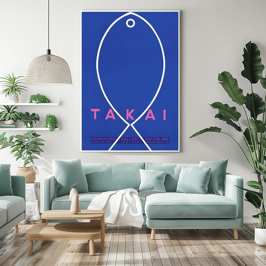 Minimalist Fishbone Art Print | Abstract Fish Poster | Takai Exhibition Gallery Wall Art | Mid-Century Modern Design | Nautical Decor
