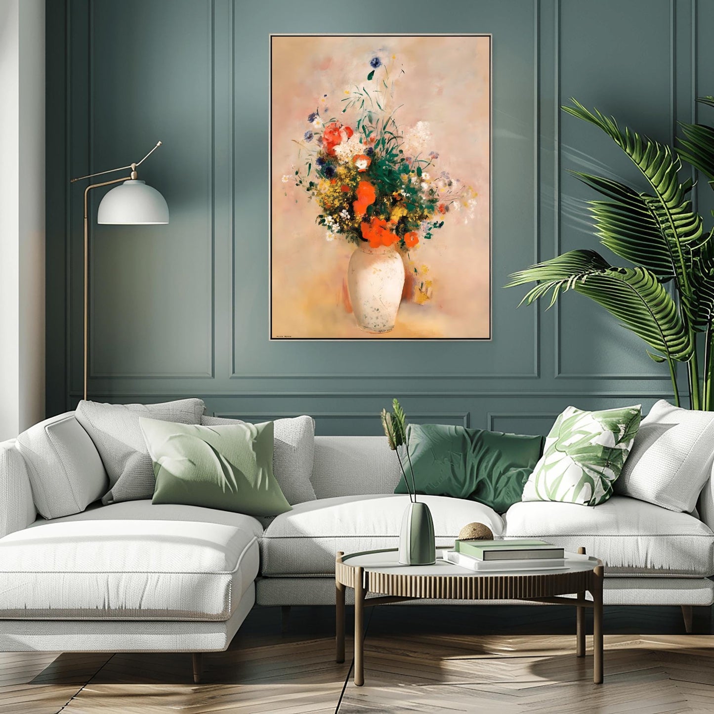 Renoir Impressionist Floral Print | Vibrant Flower Bouquet Art | Ceramic Vase Painting | Classic Home Decor Gift | Fine Art Reproduction