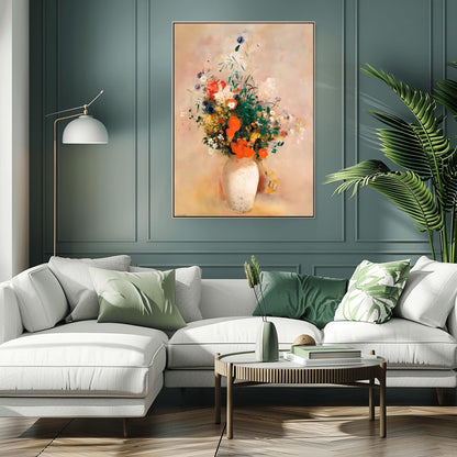 Renoir Impressionist Floral Print | Vibrant Flower Bouquet Art | Ceramic Vase Painting | Classic Home Decor Gift | Fine Art Reproduction