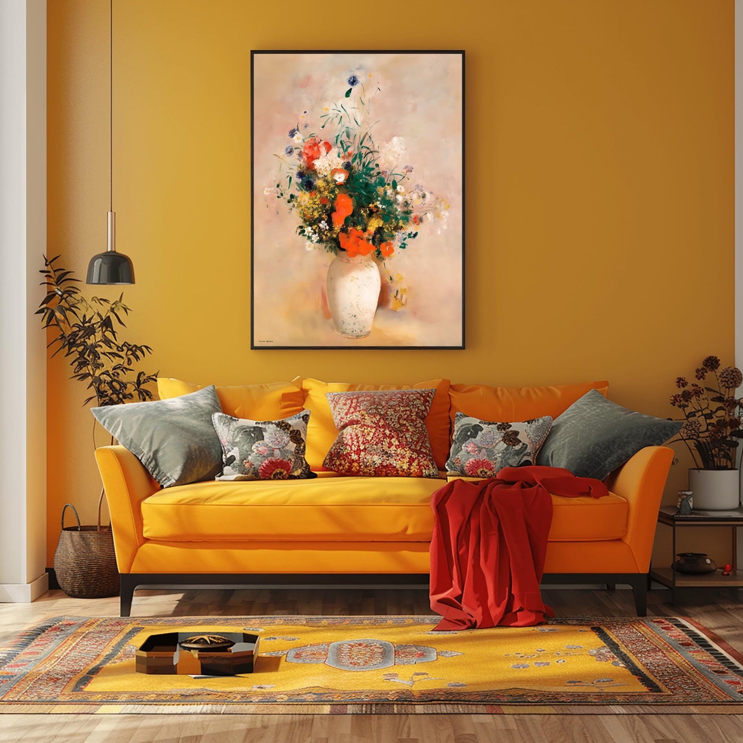 Renoir Impressionist Floral Print | Vibrant Flower Bouquet Art | Ceramic Vase Painting | Classic Home Decor Gift | Fine Art Reproduction