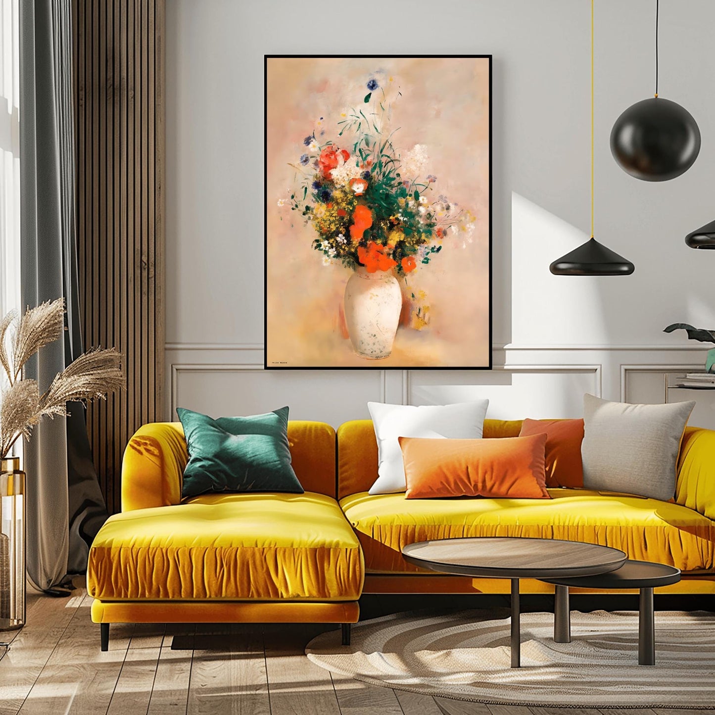 Renoir Impressionist Floral Print | Vibrant Flower Bouquet Art | Ceramic Vase Painting | Classic Home Decor Gift | Fine Art Reproduction