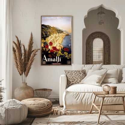 Amalfi Coast Vintage Travel Poster Italy | Retro Mediterranean Wall Art | Italian Riviera (view 5)