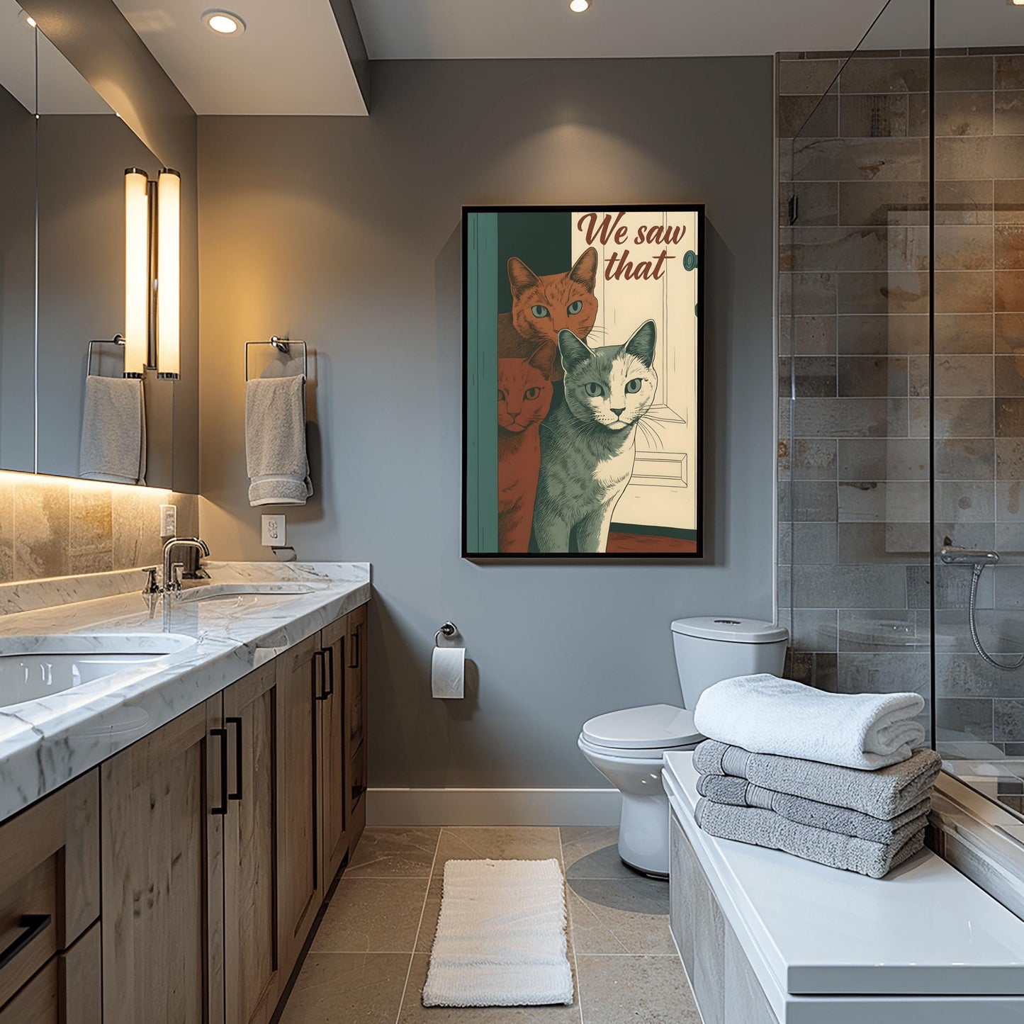 Funny Siamese Cat Bathroom Poster, Toilet Reading Cat Print, Humorous Pet Art, Quirky Home Decor, Cat Lover Gift, Bathroom Wall Art
