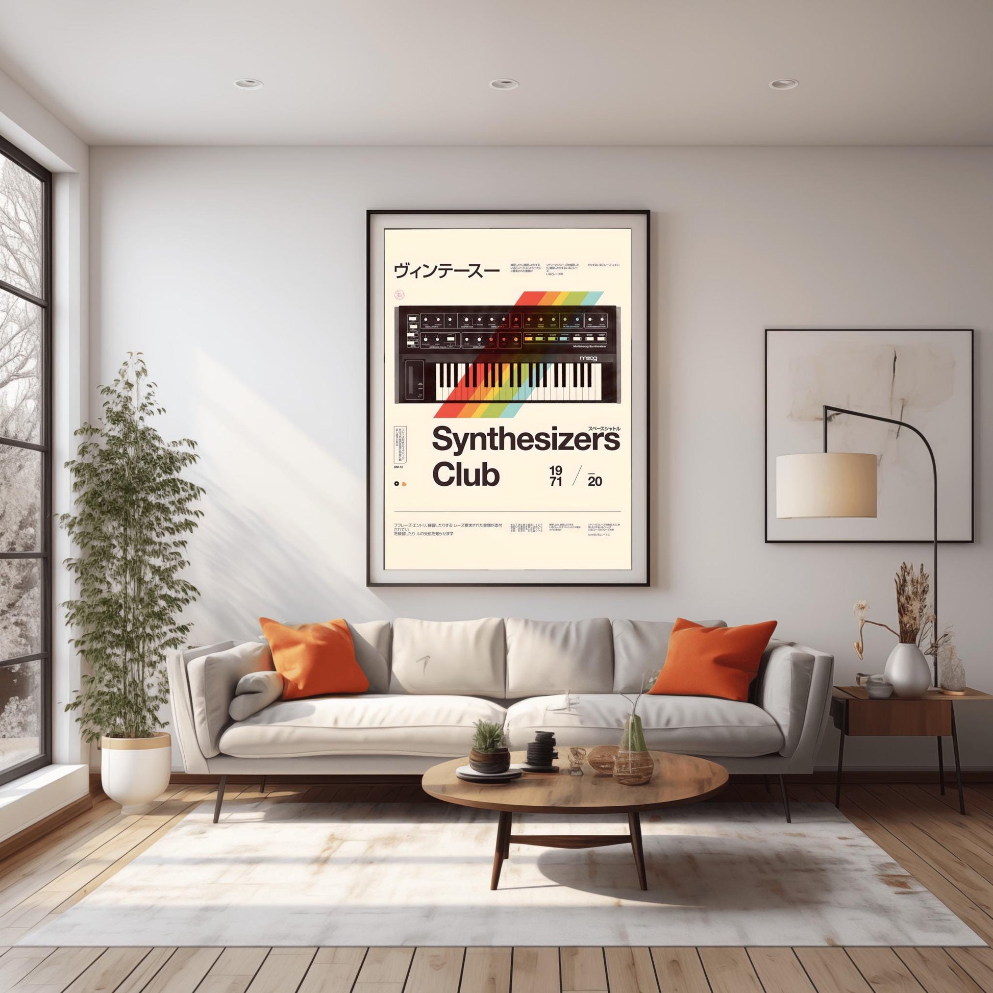 Vintage Moog Multimoog Synthesizer Poster | Retro Synth Music Art Print | Bold Typography (view 4)