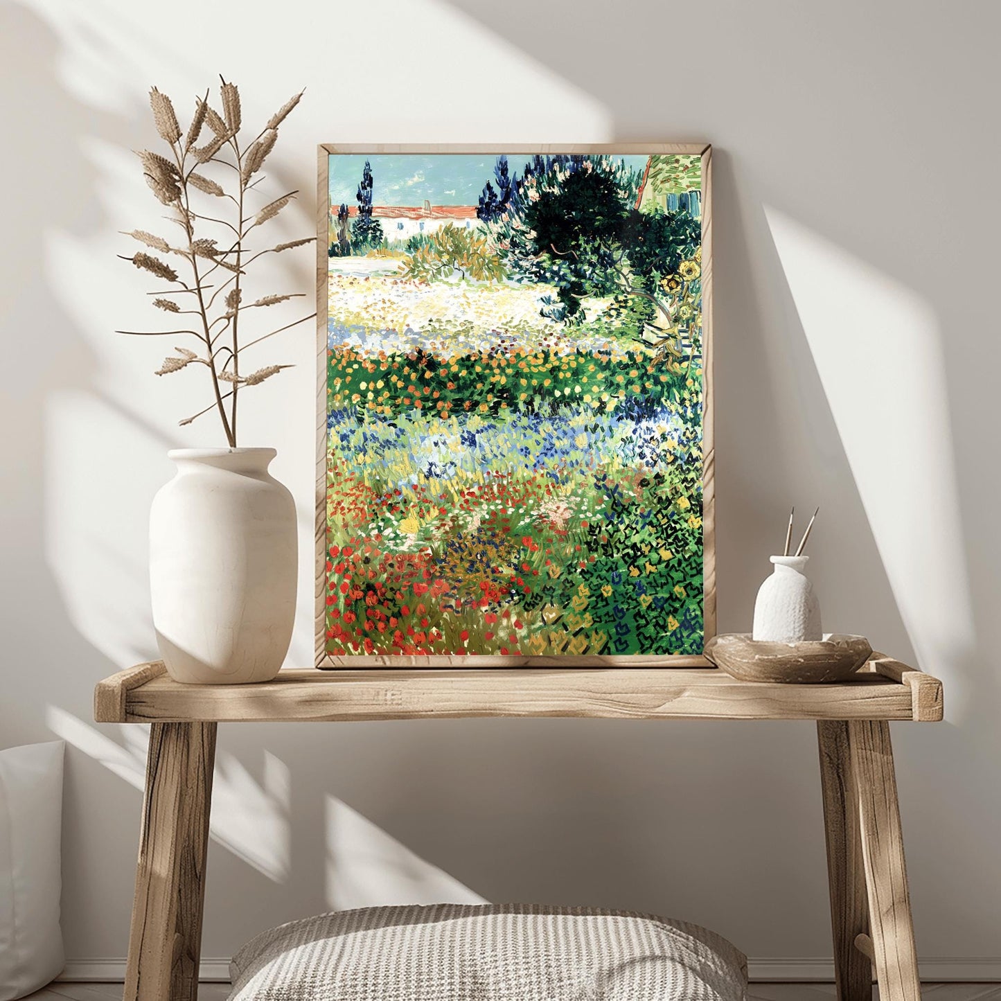 Van Gogh Art Garden Scene Print – Colorful Impressionist Flowers, Nature Wall Art, Classic Landscape Poster, Gift for Art Lovers