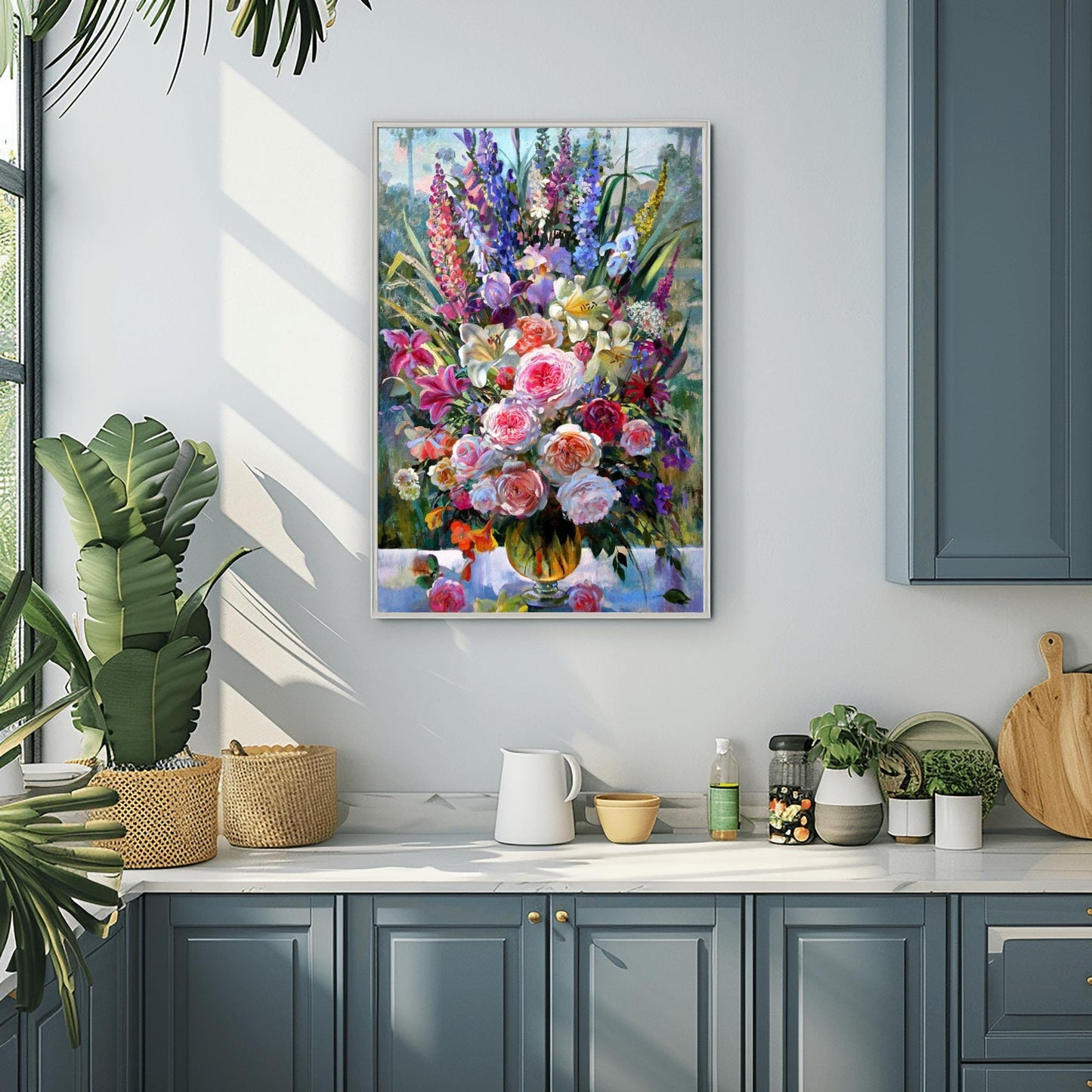 Floral Art Print Vibrant Impressionist Roses Poster | Elegant Still Life Wall Decor | Botanical Home Gift