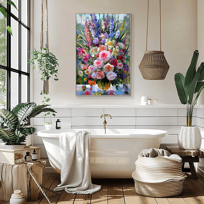 Floral Art Print Vibrant Impressionist Roses Poster | Elegant Still Life Wall Decor | Botanical Home Gift