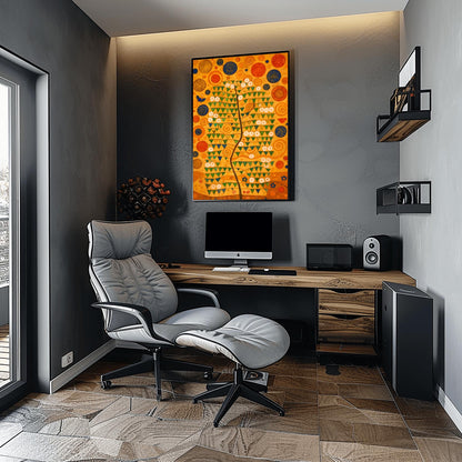 Gustav Klimt Tree of Life Poster, Art Nouveau Wall Decor, Golden Forest Print, Symbolist Whimsical Nature Painting for Home