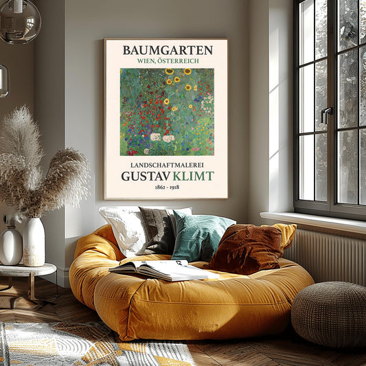 Gustav Klimt 'Baumgarten' Garden Art Print | Vibrant Floral Landscape Poster | Impressionist Wall Decor | Museum Quality Fine Art