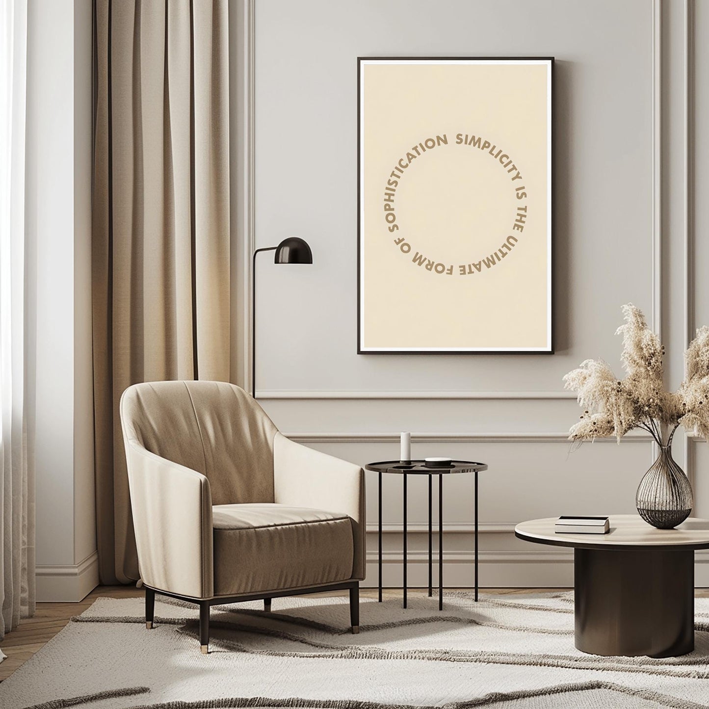 Simplicity Quote Poster, Minimalist Wall Art, 'Sophistication is Simplicity' Print, Modern Home Decor, Typographic Office Art