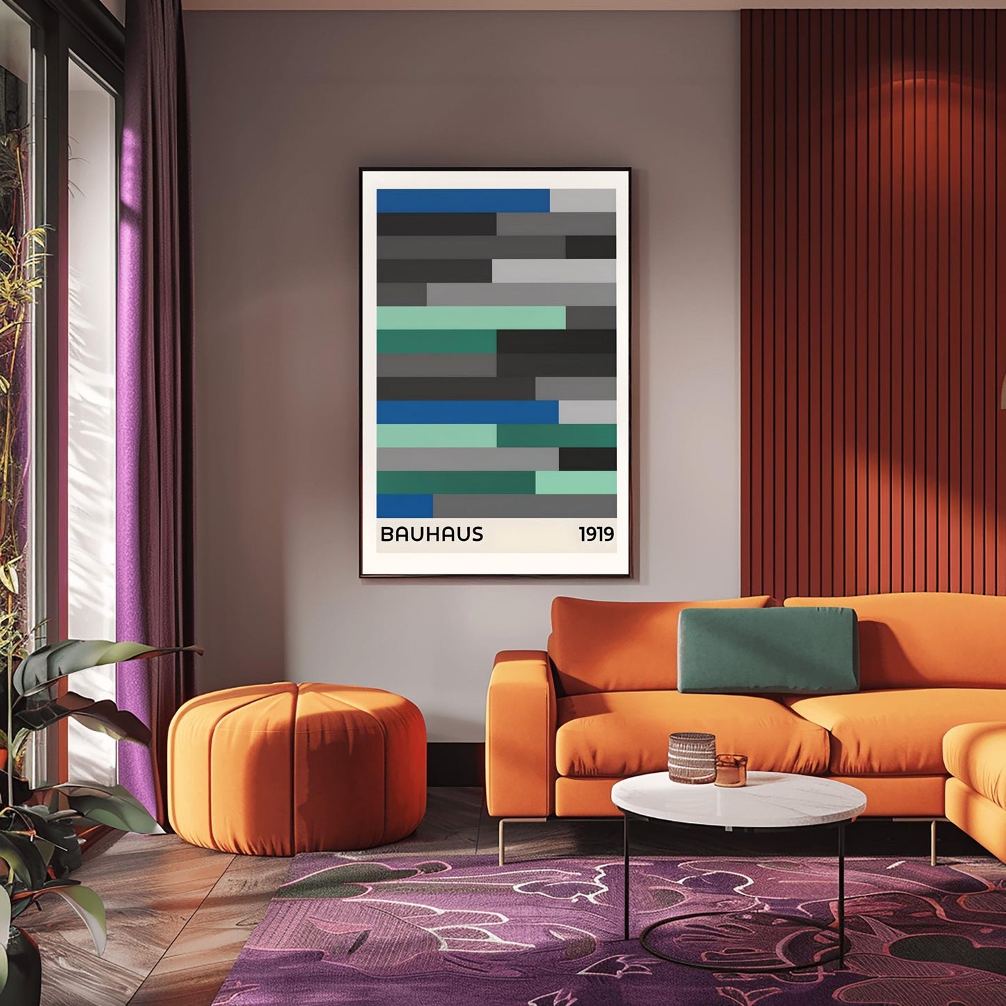 Poster Bauhaus 1919 Poster - Minimalist Abstract Bauhaus Print | Modernist Geometric Decor | Geometric Retro Print | Bauhaus Exhibition
