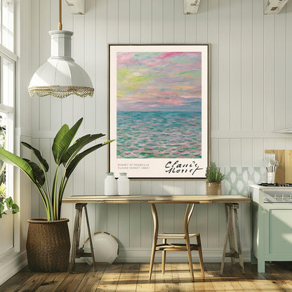 Monet Print Sunset at Pourville, Claude Monet Seascape Painting, Impressionist Wall Art, Classic Art Poster, Vibrant Sunset Decor, Art Gift