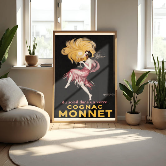 Art Deco Poster, Vintage Cognac Advertisement, 1920s Glamour Print, Retro Bar Decor, Roaring Twenties Wall Art, French Alcohol Poster