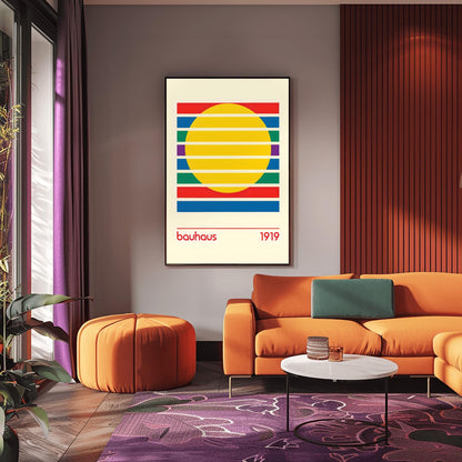 Bauhaus Poster, Minimalist Art Print, Geometric Wall Art, Modernist Design, Bauhaus 1919 Print, Abstract Mid-Century Decor