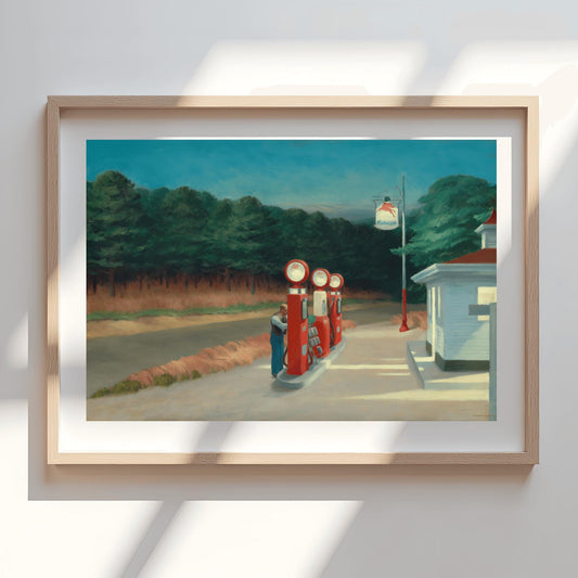 Edward Hopper Gas Station Print, Nostalgic American Art, Retro Wall Decor, Vintage Painting Poster, Man Cave Art, Physical Print