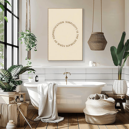Simplicity Quote Poster, Minimalist Wall Art, 'Sophistication is Simplicity' Print, Modern Home Decor, Typographic Office Art