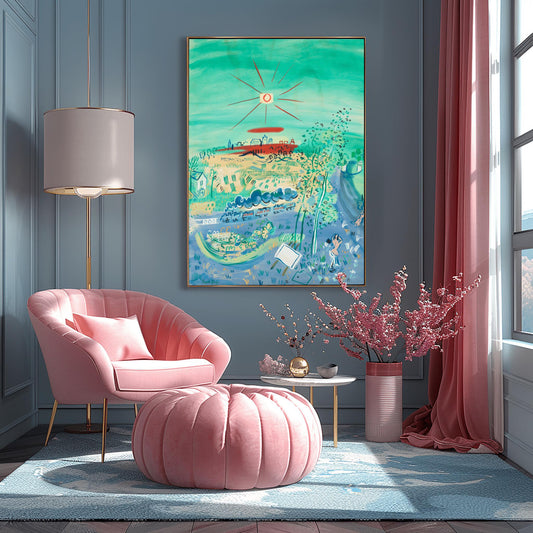 Raoul Dufy Le Train Bleu Print, Expressionist Art, Vintage Train Poster, Vibrant Landscape Painting, Modern Wall Decor